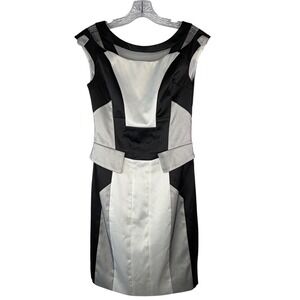 karen millen black white dress Karen Millen Ruffle Taffeta Compact Stretch Bandeau Tailored Midi Dress in Black